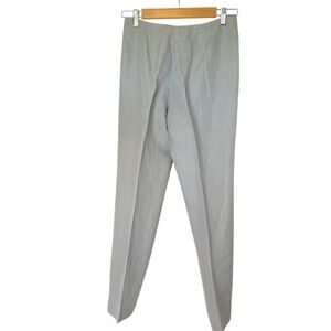 Sigrid Olsen Women Light Blue Grey Textured Straight Leg Tailored Dress Pants
